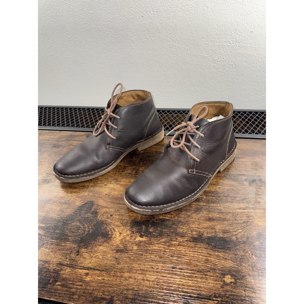 Dockers Mens‎ Leather Chukka Boots Brown Lace Up Casual Desert Shoes Size 10M